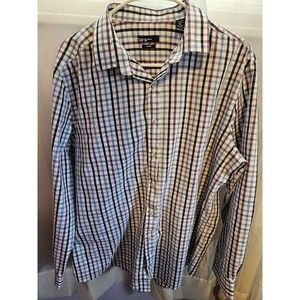 BAR III size Extra Large XL SLIM FIT Stretch Front Button Down Plaid Men's Shirt